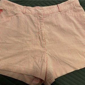 Lilly Pulitzer shorts sz 10 pink stripped seersucker women preppy